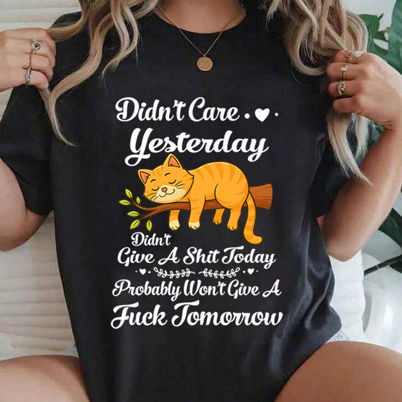 Didn't Care Yesterday Don't Give A Shit Today T-Shirt
